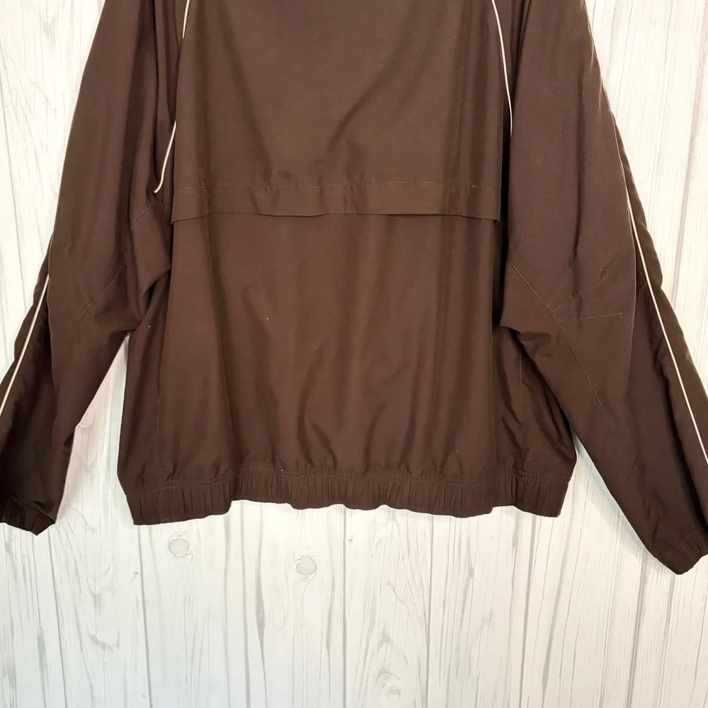 ADIDAS Men’s Y2K Dark Brown 1/4-Zip ClimaProof Windbreaker‎ Jacket, XL